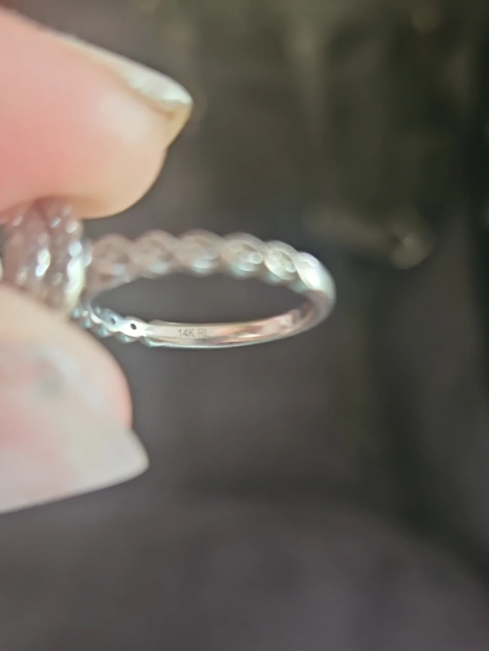 14K White Gold Halo Engagement Ring With Wedding Band Enhancer